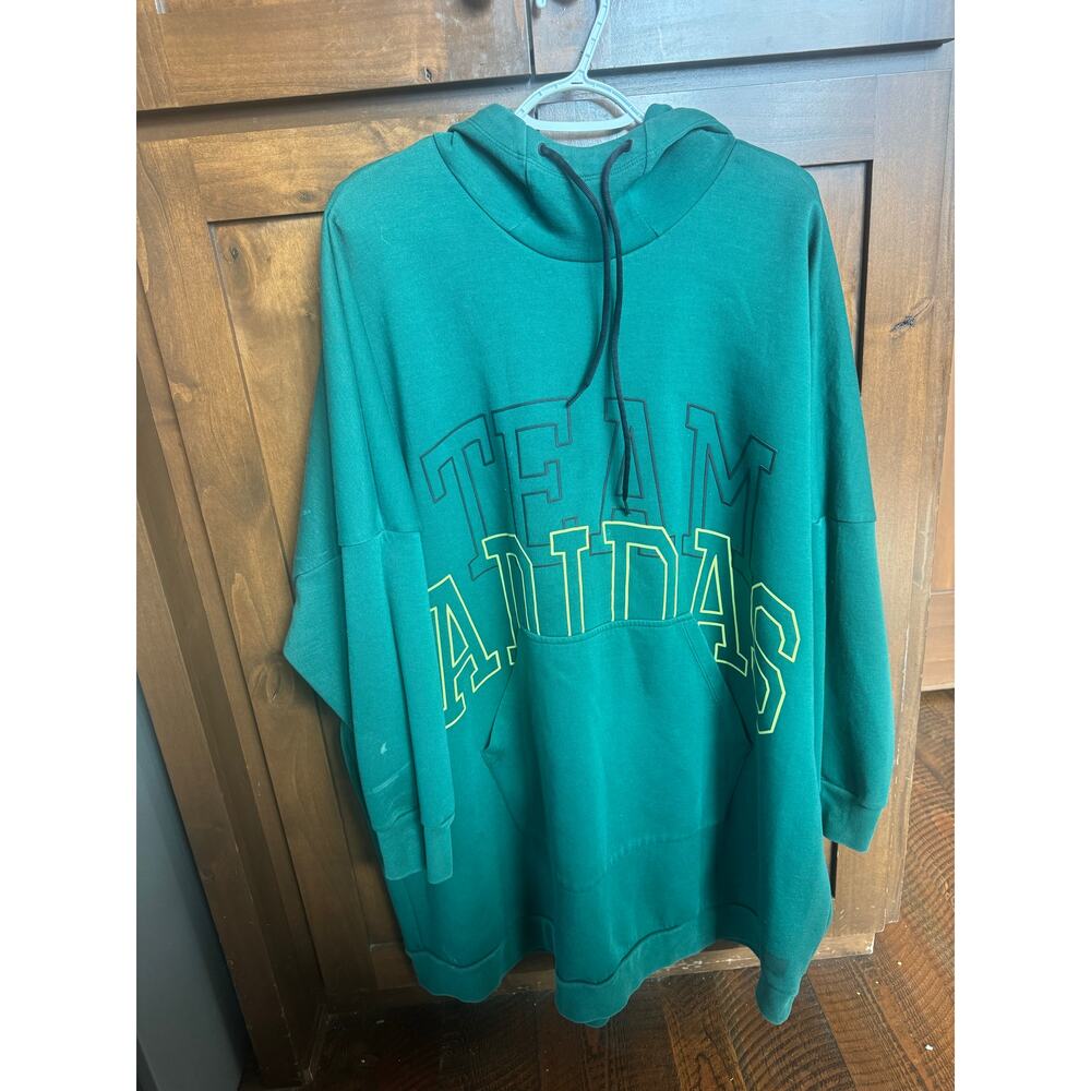 Adidas Primegreen Team Adidas Hoodie Women’s 2X Teal Oversized Graphic